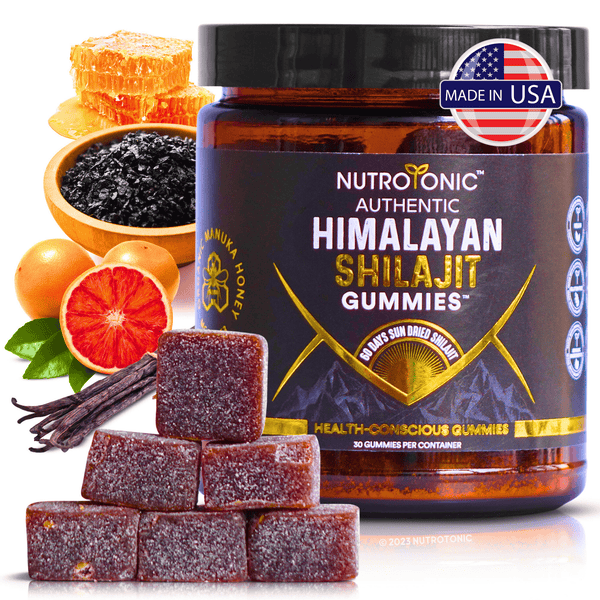 Authentic Himalayan Shilajit Gummies Sweetened with Organic Manuka Honey