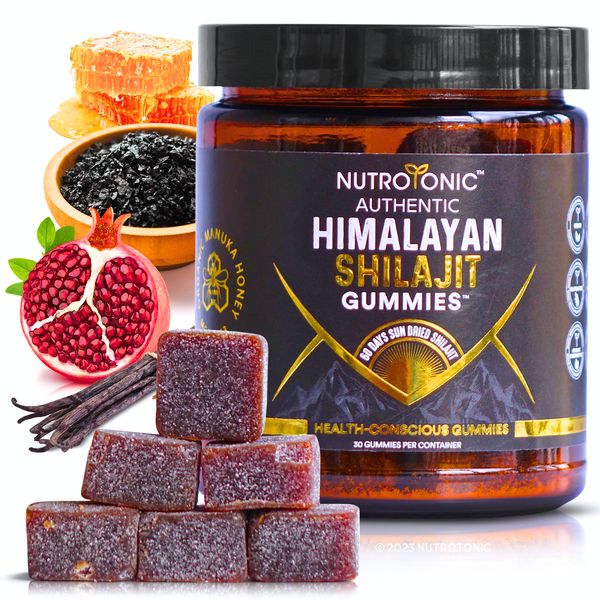 Authentic Himalayan Shilajit Gummies Sweetened with Organic Manuka Honey