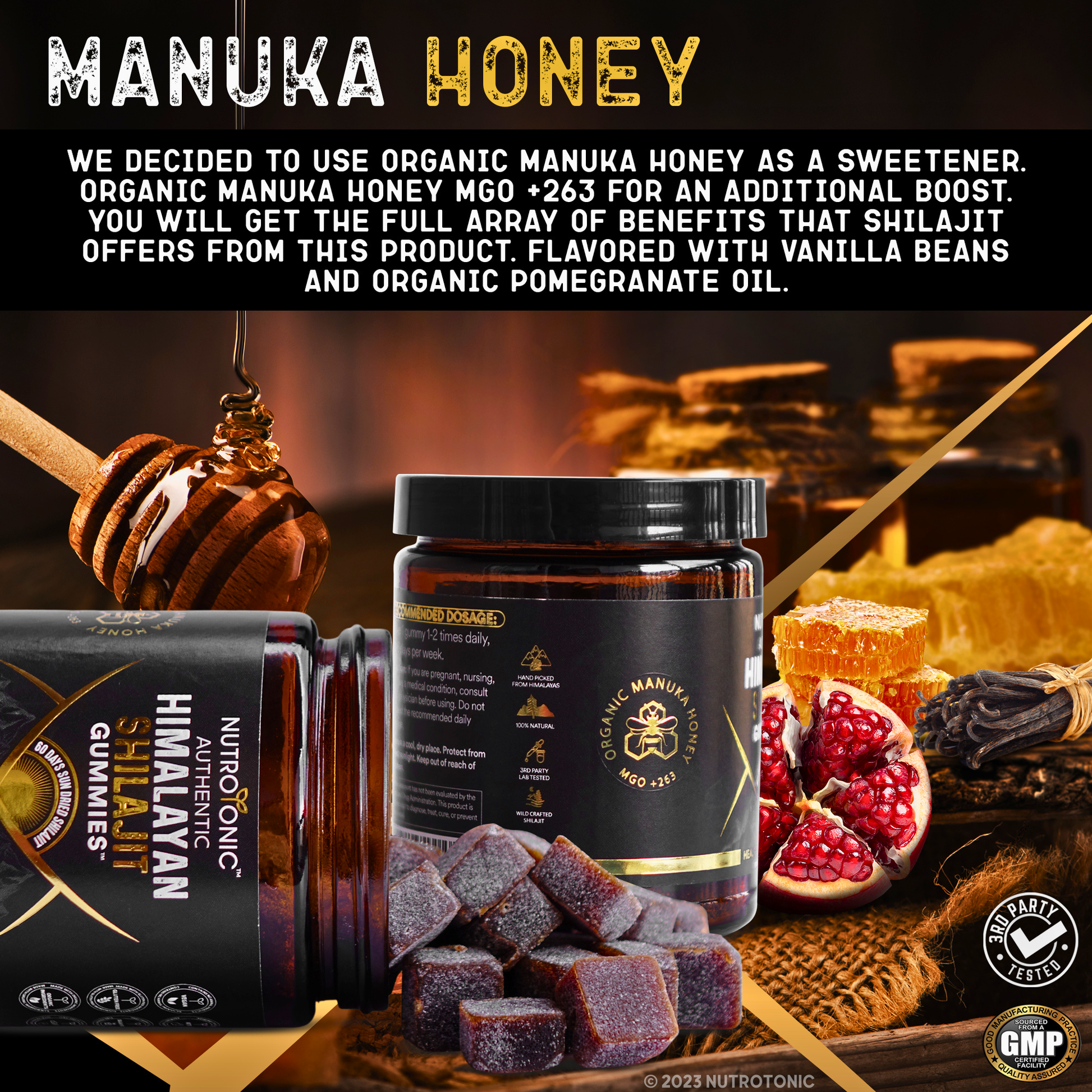Authentic Himalayan Shilajit® Gummies Infused with Organic Manuka Honey