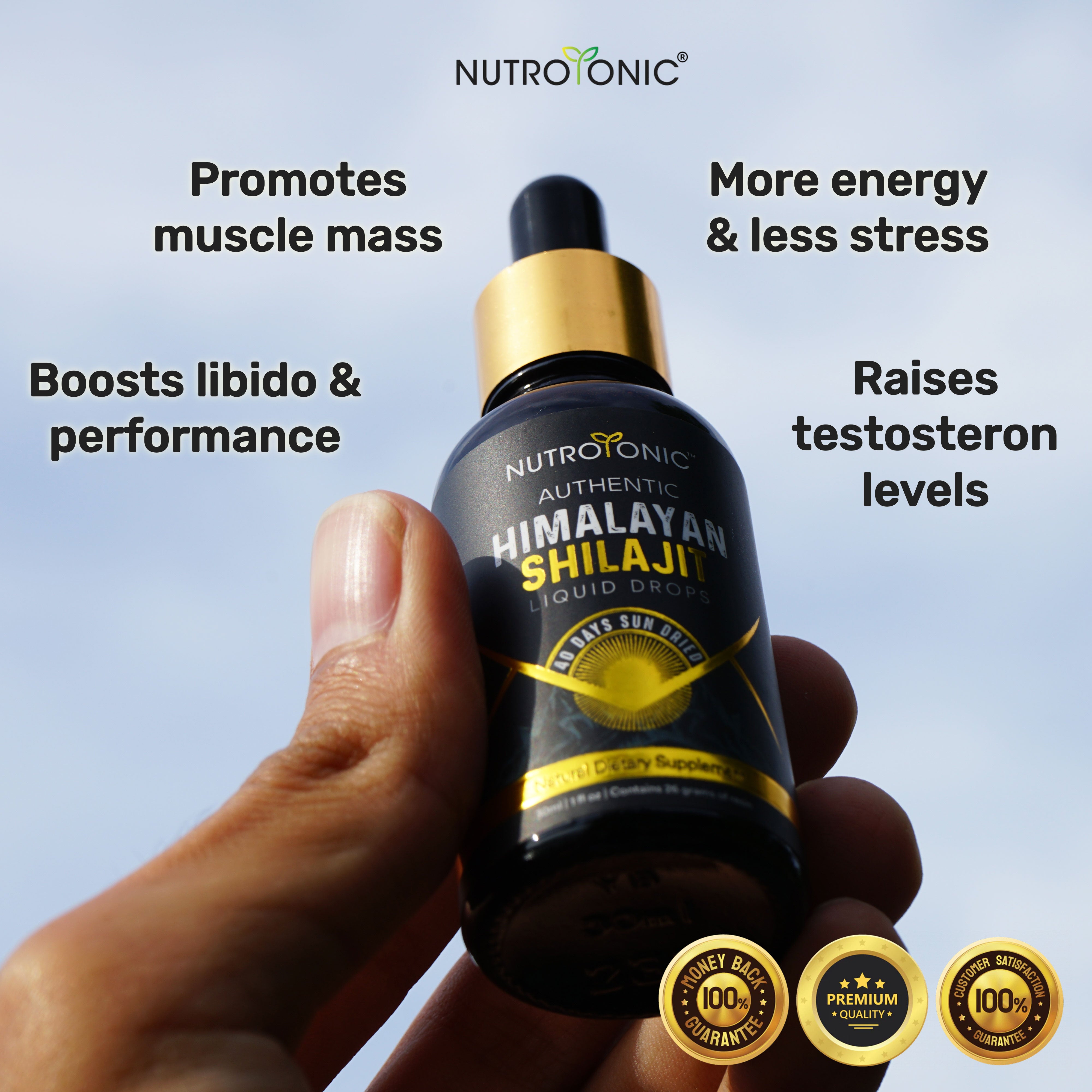 Authentic Himalayan Shilajit® Liquid Drops by NutroTonic®– NUTROTONIC