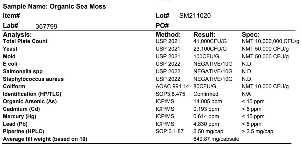 Sea Moss Wild Crafted