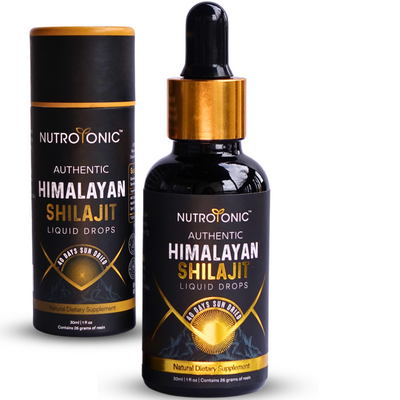 Authentic Himalayan Shilajit Liquid Drops, 40 Days Sun Dried & Organic